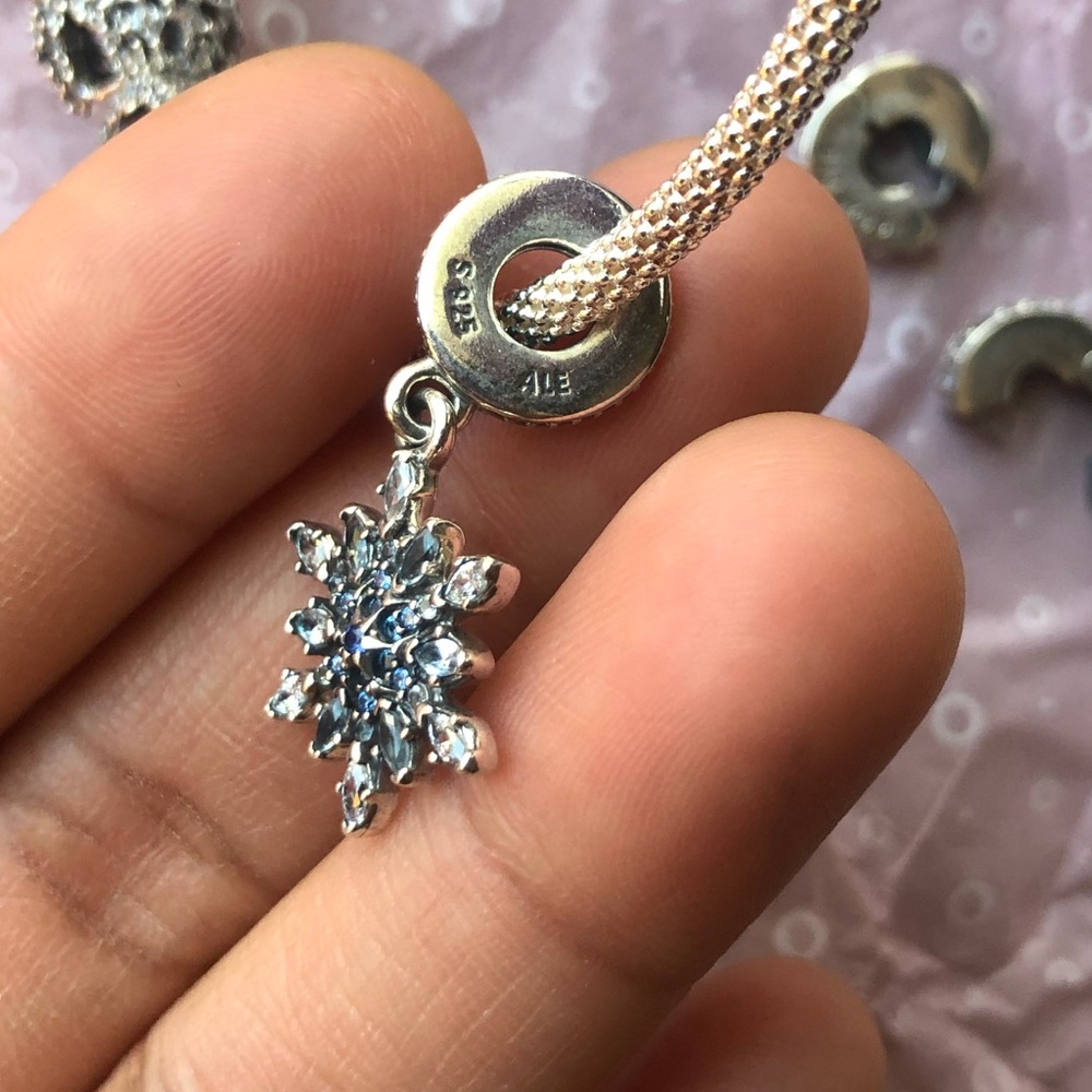 Authentic Pandora Bracelet w/ 8 Pandora Charms Winter themed - Picture 11 of 14
